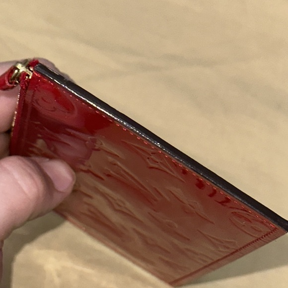 Louis Vuitton cherry red vernis falecie insert pochette clutch case - Picture 5 of 12